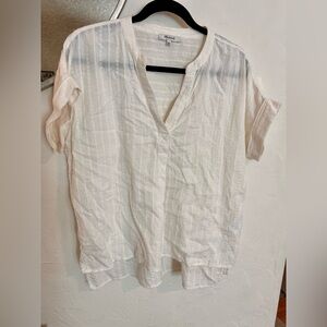 Madewell Cream Textured Blouse